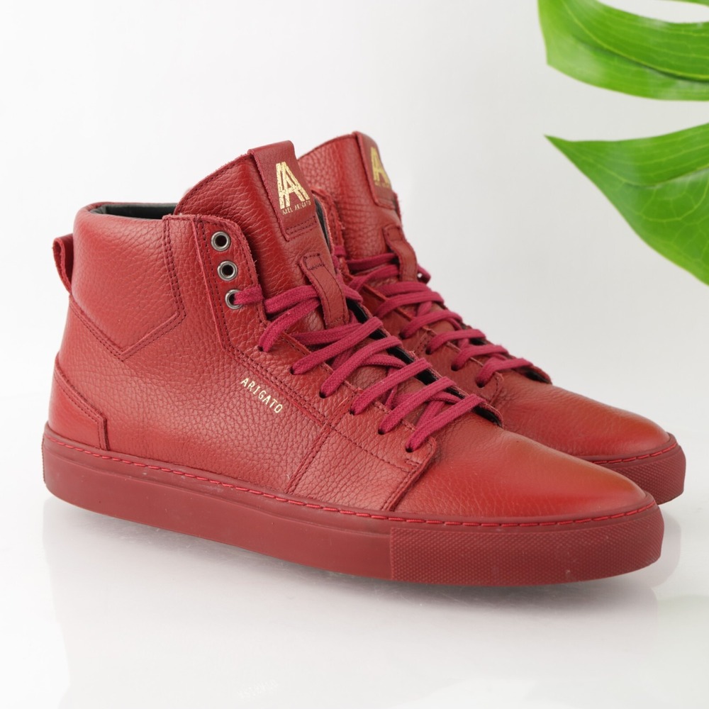 Axel Arigato Mens High Top Sneakers Size 10 US Red October Leather Lace Up Shoes